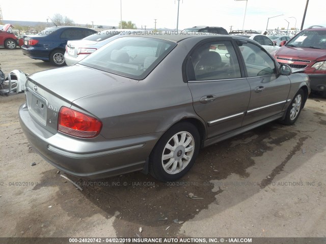 KMHWF35H13A887434 - 2003 HYUNDAI SONATA GLS/LX GRAY photo 4