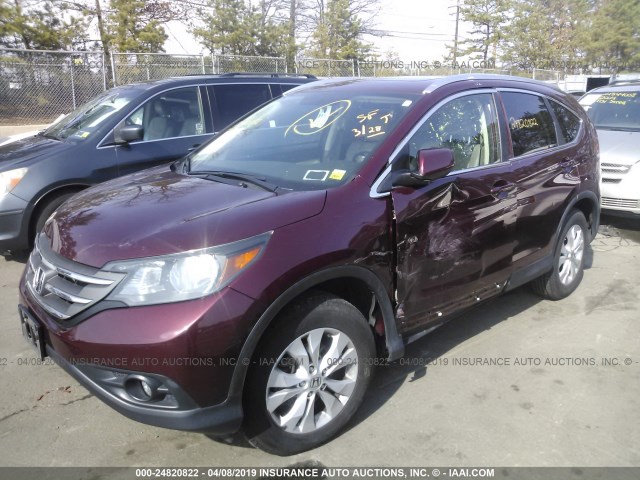 5J6RM4H76EL038661 - 2014 HONDA CR-V EXL RED photo 2