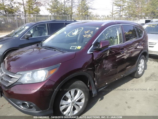 5J6RM4H76EL038661 - 2014 HONDA CR-V EXL RED photo 6