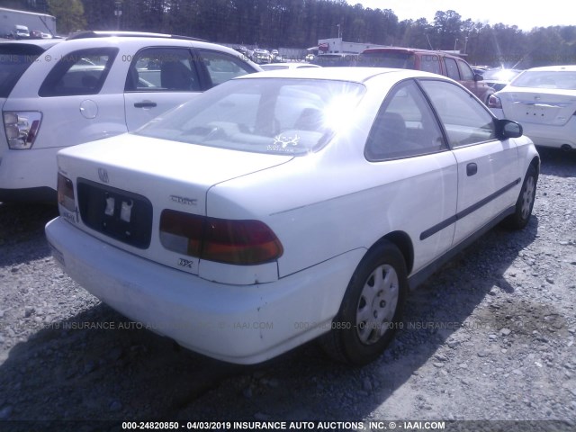 1HGEJ6121WL087213 - 1998 HONDA CIVIC DX WHITE photo 4