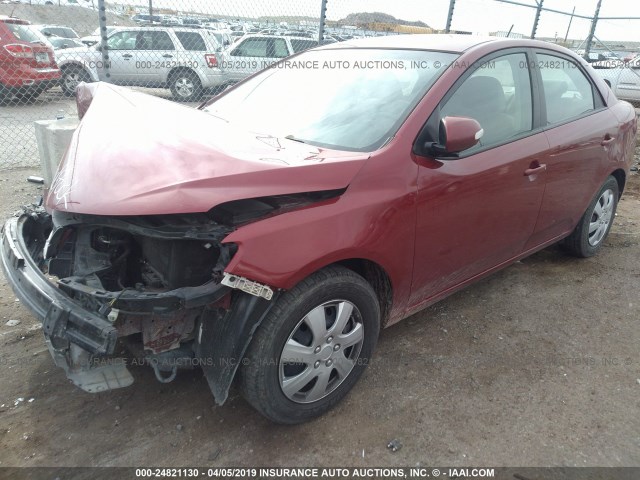 KNAFU4A20A5845115 - 2010 KIA FORTE EX RED photo 2