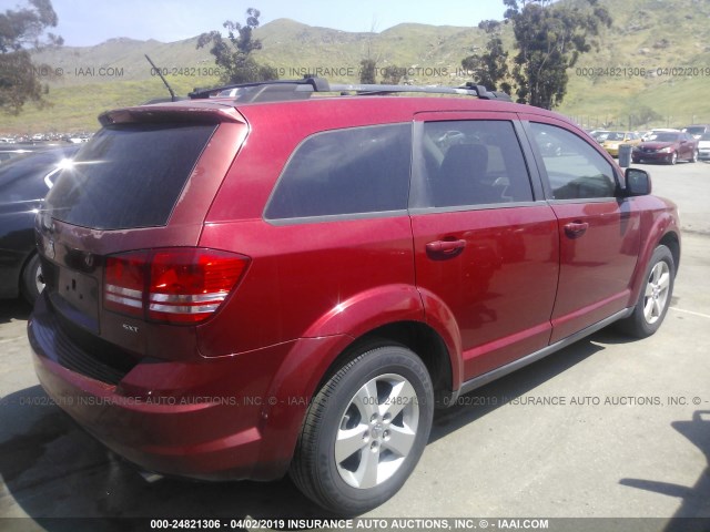 3D4GG57VX9T192832 - 2009 DODGE JOURNEY SXT RED photo 4