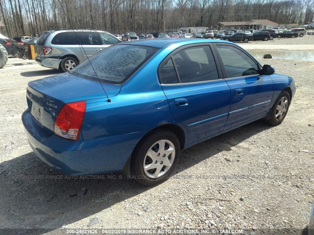 KMHDN46D15U996148 - 2005 HYUNDAI ELANTRA GLS/GT BLUE photo 4