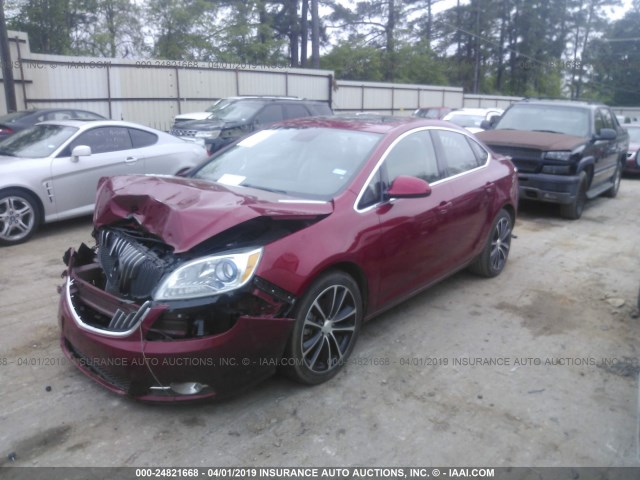 1G4PR5SK6H4106453 - 2017 BUICK VERANO SPORT TOURING RED photo 2