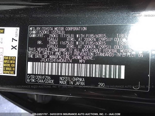 JTLKT324164084174 - 2006 TOYOTA SCION XB BLACK photo 9