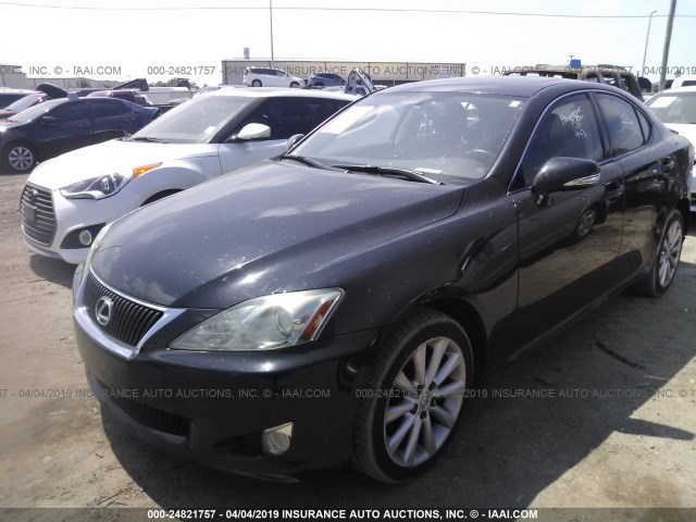 JTHCK262895035301 - 2009 LEXUS IS 250 BLACK photo 2