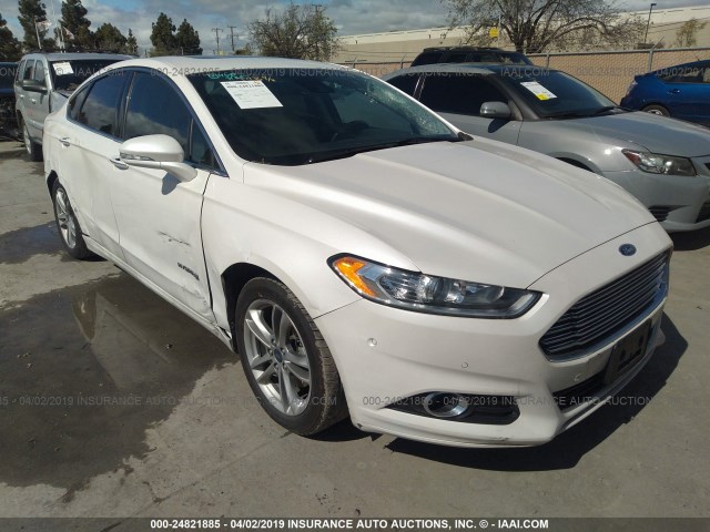 3FA6P0RU0FR199190 - 2015 FORD FUSION TITANIUM HEV WHITE photo 1