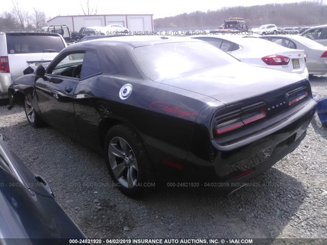 2C3CDZAG7HH600818 - 2017 DODGE CHALLENGER SXT BLACK photo 3