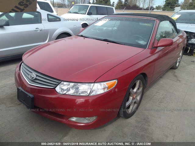 2T1FF22P62C561293 - 2002 TOYOTA CAMRY SOLARA SE/SLE RED photo 2