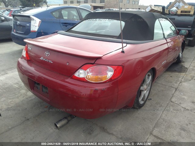 2T1FF22P62C561293 - 2002 TOYOTA CAMRY SOLARA SE/SLE RED photo 4