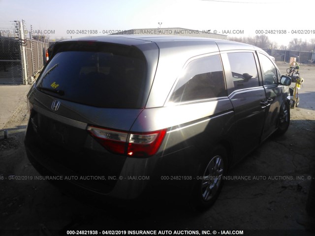 5FNRL5H27BB065109 - 2011 HONDA ODYSSEY LX GRAY photo 4