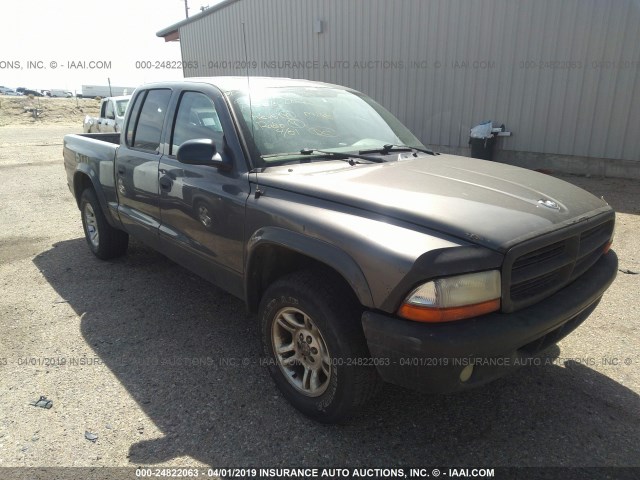 1D7HL38K24S600827 - 2004 DODGE DAKOTA QUAD SPORT GRAY photo 1