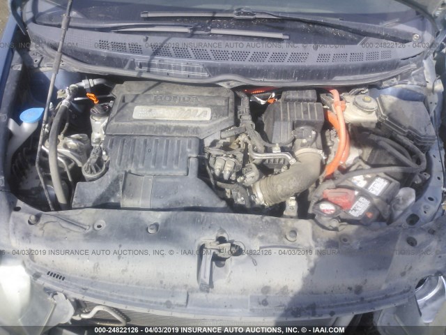 JHMFA3F27AS001099 - 2010 HONDA CIVIC HYBRID BLUE photo 10