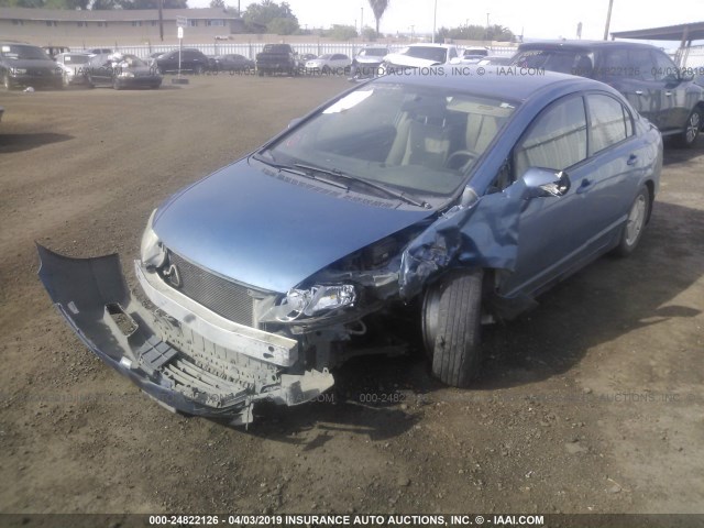 JHMFA3F27AS001099 - 2010 HONDA CIVIC HYBRID BLUE photo 2