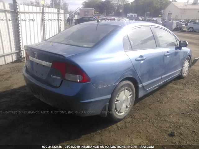 JHMFA3F27AS001099 - 2010 HONDA CIVIC HYBRID BLUE photo 4