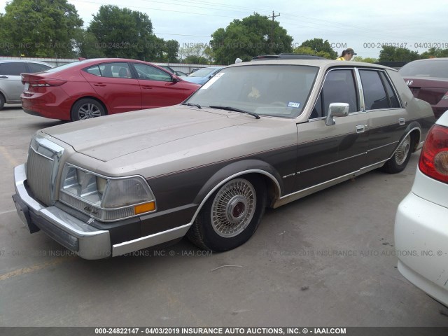 1LNBM97F3HY609524 - 1987 LINCOLN CONTINENTAL  GOLD photo 2