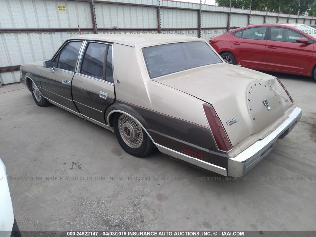 1LNBM97F3HY609524 - 1987 LINCOLN CONTINENTAL  GOLD photo 3