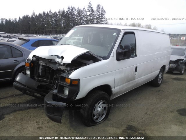 1FTNE1ELXBDB10565 - 2011 FORD ECONOLINE E150 VAN WHITE photo 2