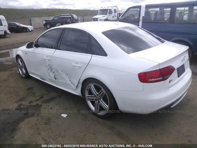 WAUBGAFL6BA022963 - 2011 AUDI S4 PREMIUM PLUS WHITE photo 3