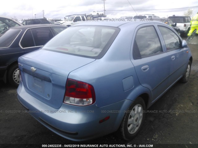 KL1TJ52694B132782 - 2004 CHEVROLET AVEO LS BLUE photo 4