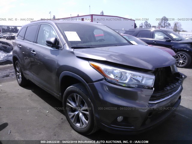 5TDZKRFH1FS061723 - 2015 TOYOTA HIGHLANDER LE/LE PLUS GRAY photo 1