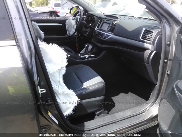 5TDZKRFH1FS061723 - 2015 TOYOTA HIGHLANDER LE/LE PLUS GRAY photo 5