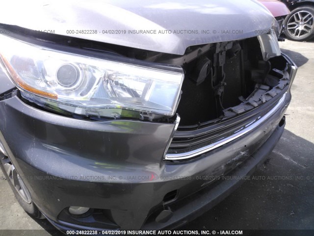 5TDZKRFH1FS061723 - 2015 TOYOTA HIGHLANDER LE/LE PLUS GRAY photo 6
