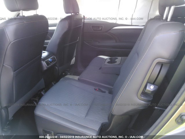 5TDZKRFH1FS061723 - 2015 TOYOTA HIGHLANDER LE/LE PLUS GRAY photo 8