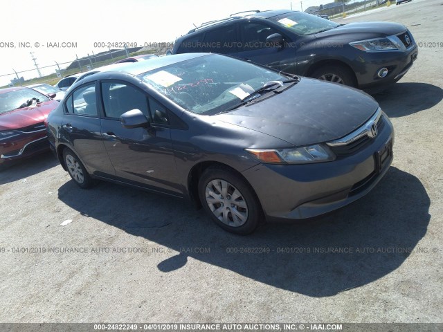 2HGFB2F53CH331630 - 2012 HONDA CIVIC LX GRAY photo 1