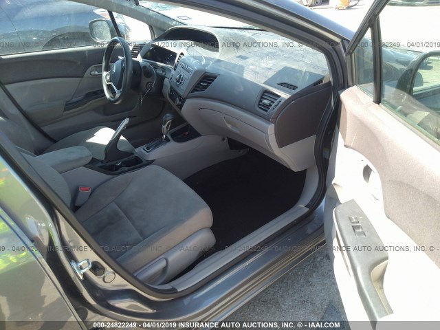 2HGFB2F53CH331630 - 2012 HONDA CIVIC LX GRAY photo 5