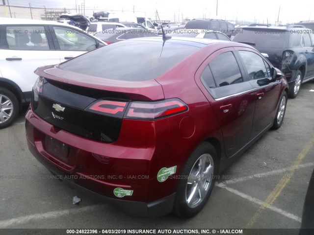 1G1RD6E40BU103692 - 2011 CHEVROLET VOLT RED photo 4