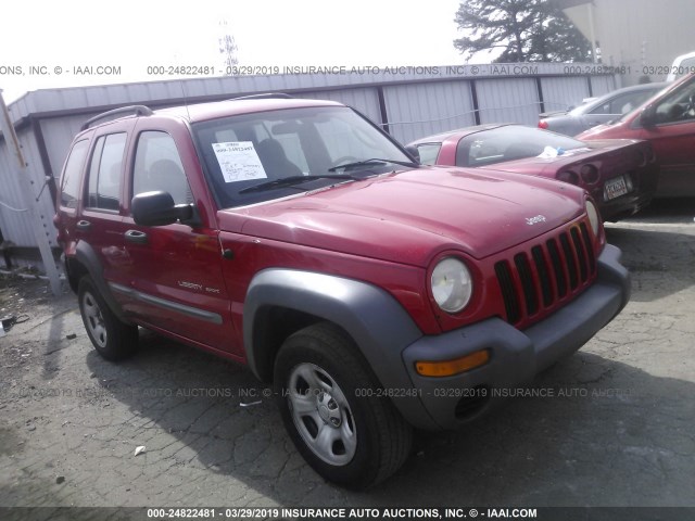 1J4GK48K53W509051 - 2003 JEEP LIBERTY SPORT/FREEDOM RED photo 1