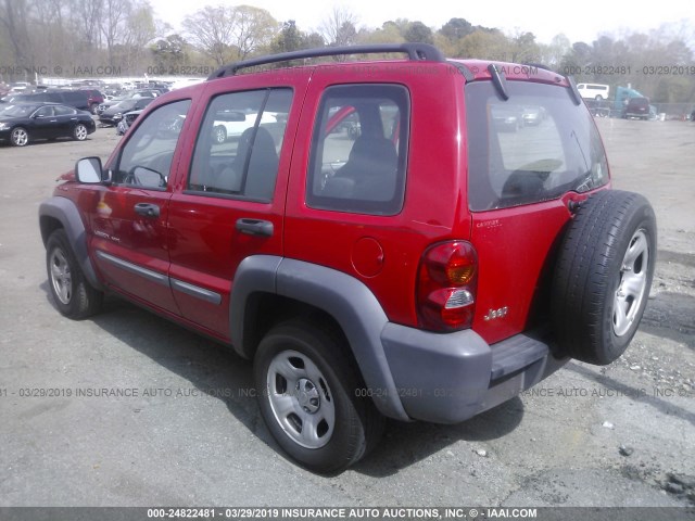 1J4GK48K53W509051 - 2003 JEEP LIBERTY SPORT/FREEDOM RED photo 3