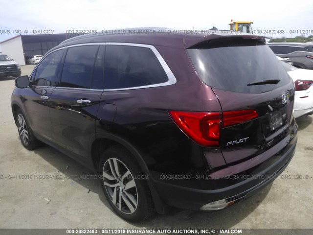 5FNYF6H90GB126569 - 2016 HONDA PILOT TOURING MAROON photo 3