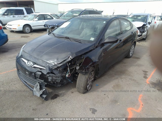 KMHCT4AE0DU446150 - 2013 HYUNDAI ACCENT GLS/GS BLACK photo 2