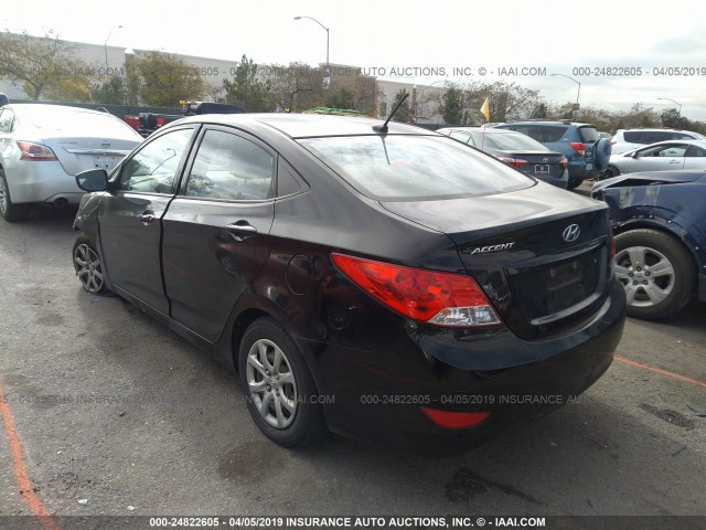 KMHCT4AE0DU446150 - 2013 HYUNDAI ACCENT GLS/GS BLACK photo 3