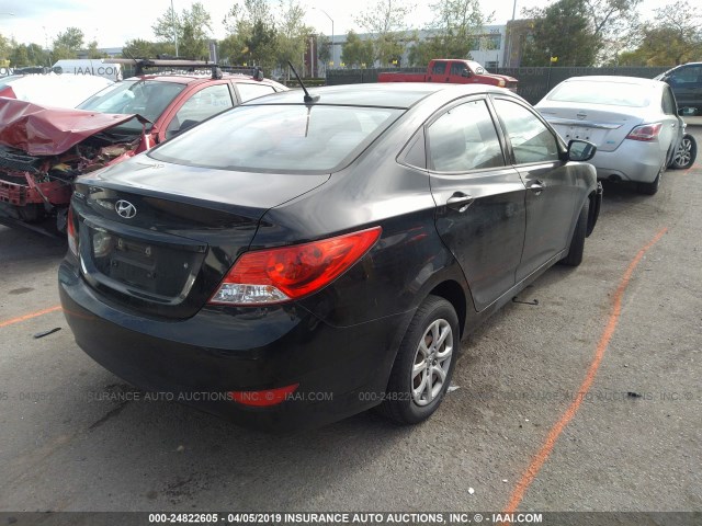 KMHCT4AE0DU446150 - 2013 HYUNDAI ACCENT GLS/GS BLACK photo 4