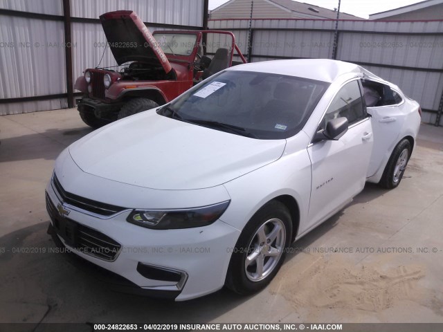 1G1ZB5ST3GF342046 - 2016 CHEVROLET MALIBU LS WHITE photo 2