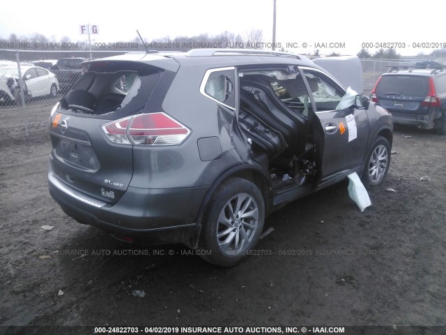 5N1AT2MV9FC924369 - 2015 NISSAN ROGUE S/SL/SV GRAY photo 4