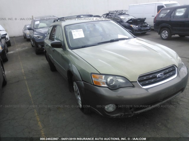 4S4BP61C557353358 - 2005 SUBARU LEGACY OUTBACK 2.5I GREEN photo 1