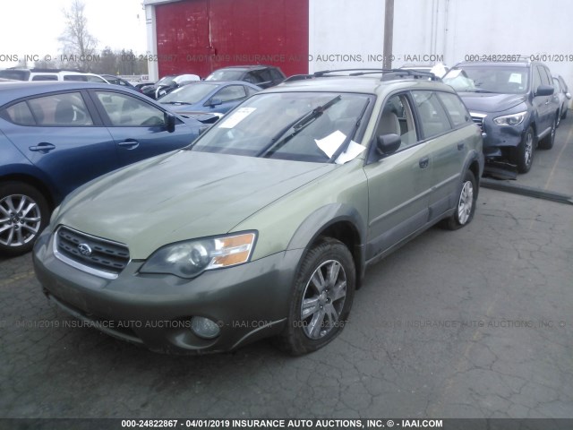 4S4BP61C557353358 - 2005 SUBARU LEGACY OUTBACK 2.5I GREEN photo 2