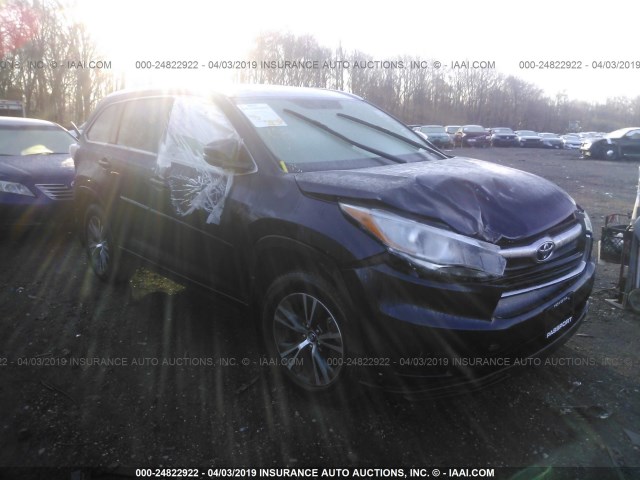 5TDJKRFHXGS342725 - 2016 TOYOTA HIGHLANDER XLE ლურჯი ფოტო 1