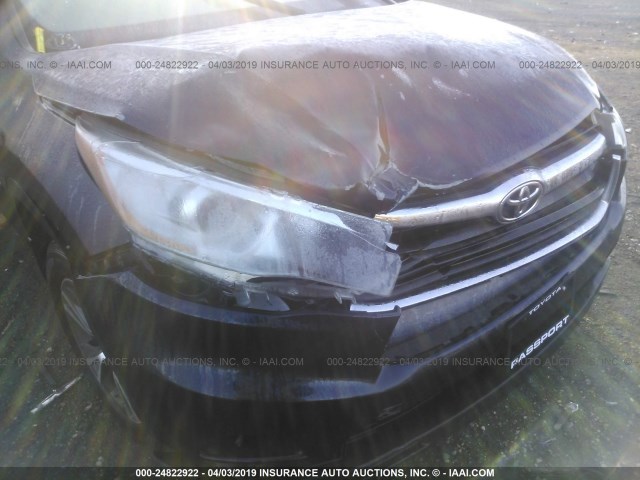 5TDJKRFHXGS342725 - 2016 TOYOTA HIGHLANDER XLE ლურჯი ფოტო 6