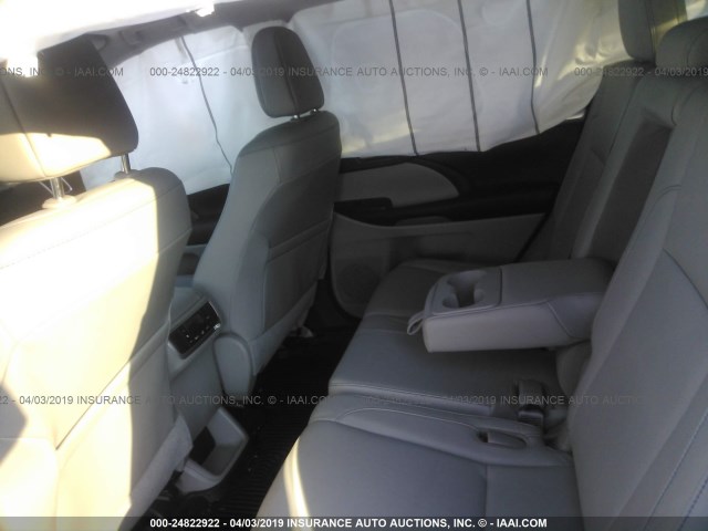 5TDJKRFHXGS342725 - 2016 TOYOTA HIGHLANDER XLE ლურჯი ფოტო 8