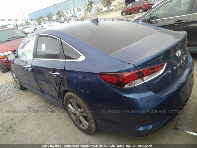 5NPE34AF3JH619204 - 2018 HYUNDAI SONATA SPORT/LIMITED BLUE photo 3