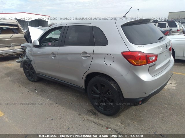 4A4AR3AW4FE033277 - 2015 MITSUBISHI OUTLANDER SPORT ES GRAY photo 3