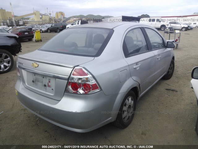 KL1TD5DE9BB152846 - 2011 CHEVROLET AVEO LS/LT SILVER photo 4
