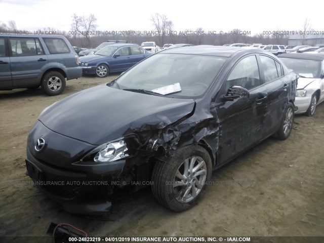 JM1BL1V75C1648573 - 2012 MAZDA 3 I BLACK photo 2