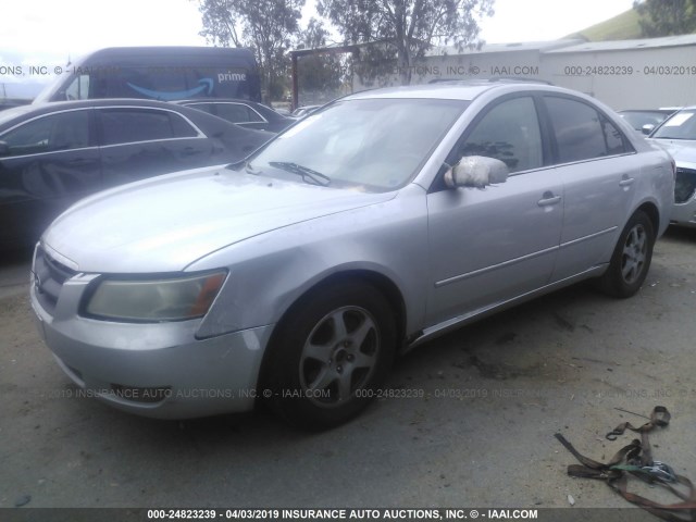 5NPEU46F76H063279 - 2006 HYUNDAI SONATA GLS/LX SILVER photo 2