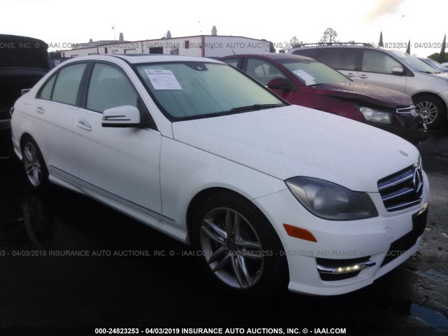 WDDGF4HB3EA964416 - 2014 MERCEDES-BENZ C 250 WHITE photo 1